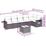 vidaXL 7-dijelni set vrtnih sofa od poliratana s jastucima smeđi | shoptok.hr
