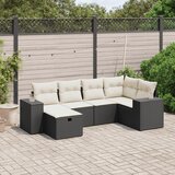 Maison Chic Seti vrtnega pohištva - Vrtna garnitura - Vrtni pohištvo set 6-delna z blazinami črna poli ratan, (21807176) | Shoptok.si