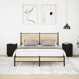  Noćni ormarići s LED svjetlima 2 kom crni 38x34x50 cm | shoptok.hr