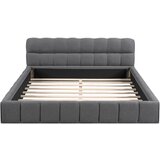 Lumor Dvoposteljna oblazinjena postelja 140x190 cm - z mehkim naslonom - lanena tkanina - siva, (22151073) | Shoptok.si
