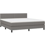  Krevet box spring s madracem LED tamnosivi 160x200 cm tkanina | shoptok.hr