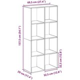 Pregrada s knjižno omaro artisan hrast 69,5x29x137,5cm inž. les Slike