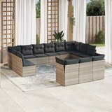 vidaXL 13-dijelni set vrtnih sofa poliratan s jastucima svijetlosivi Cijene