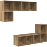 vidaXL Set TV komoda s pohranom 4 pcs hrast artisan 37 x 37 x 142.5 cm | shoptok.hr