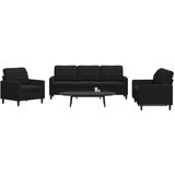 vidaXL 3-dijelni set sofa s jastucima crni baršunasti | shoptok.hr