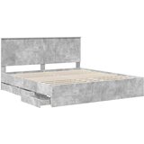  Krevetna konstrukcija s ladicama Betonski sivi 180 x 200 cm | shoptok.hr