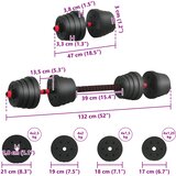  2-u-1 set bućica 40kg Crna i crvena Cement i pijesak od željeza | shoptok.hr