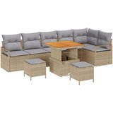  Set vrtnih sofa od 9 dijelova s jastučićima bež poliratan akacija 2-sjedalna vrtna sofa s jastučićima bež poliratan set vrtne | shoptok.hr