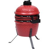  2-u-1 roštilj s pušnicom Kamado keramički 56 cm crveni | Eponuda.com