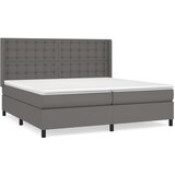 vidaXL Krevet s oprugama i madracem sivi 200x200 cm od umjetne kože | shoptok.hr
