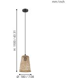 Eglo Claverdon viseća lampa E27, Ø18 cm, crna/pleteno drvo, 43252 | shoptok.hr