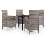  5-dijelni vrtni blagovaonski set s jastucima sivi | shoptok.hr