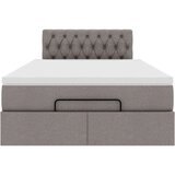 vidaXL Otomanski posteljni okvir z vzmetnico taupe 120x200 cm blago | Shoptok.si