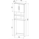 MID.YOU omarica za pralni stroj jutas, bela, 64 cm | Shoptok.si