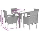  5-dijelni vrtni blagovaonski set s jastucima poliratan i staklo | shoptok.hr