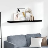  Plutajuća zidna polica visoki sjaj crna 120 x 23,5 x 3,8 cm MDF | shoptok.hr