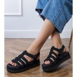 Gemre Black platform gladiator sandals Hartos | ePonuda.com