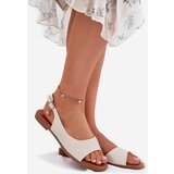 EVENTO Womens Sandals With Flat Heel Beige Weanise Cene