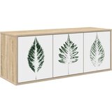 vidaXL TV ormar za montažu na zid HANAU 102 x 33 x 40 cm Hrast sonoma - Hrast sonoma Zeleni uzorak lišća | shoptok.hr