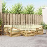  Set vanjskih sofa 7 kom. Bijela i krem Poliester | shoptok.hr