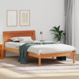  Krevetna konstrukcija S LED lampica s uzglavljem Voštano smeđa 75 x 190 cm | shoptok.hr
