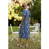 Marisse Blue Short-Sleeved Midi Dress | Shoptok.si