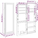  Zidni ormarić za nakit s LED svjetlima crni | shoptok.hr