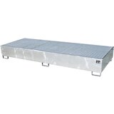 eurokraft pro Regalna talna kadica z vstavkom iz PE, z rešetko, 1000 l, DxŠxV 3265 x 1315 x 385 mm, pocinkana izvedba | Shoptok.si