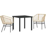  3-dijelni set za objed na otvorenom s jastučićima smeđi poli ratan | shoptok.hr
