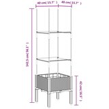  Vrtna sadilica s rešetkom crna 40 x 40 x 142,5 cm PP | Eponuda.com