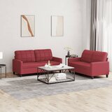 vidaXL 2-dijelni set sofa s jastucima boja vina od umjetne kože | shoptok.hr