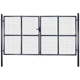 vidaXL Mrežasta vrtna vrata pocinkano jeklo 289x175 cm siva | Shoptok.si