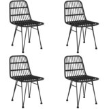  5-dijelni vrtni blagovaonski set od poliratana crni Crna Dužina stola 80 cm | shoptok.hr