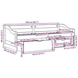 vidaXL Dnevni krevet s 3 ladice bez madraca "IRUN" crni 90x200 cm | shoptok.hr