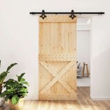  Drsna vrata s kompletom vodil 95x210 cm trdna borovina, (20804560) | Shoptok.si