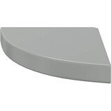  Plutajuća kutna polica visoki sjaj siva 25 x 25 x 3,8 cm MDF | shoptok.hr