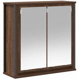 Maison Chic Kopalniška stenska omarica - Kopalniške omarica z ogledalom rjavi hrast 60x21x60 cm iu353, (22063976) | Shoptok.si