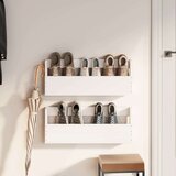  Stenski regal za čevlje 2 kosa bel 59x9x23 cm trdna borovina, (20709699) | Shoptok.si