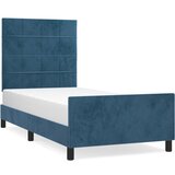 Maison Chic Posteljni okvir - Enojna postelja - Postelja za odrasle brez vzmetnice temno moder 90x200 cm žamet-J7719, (21766898) Cene