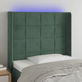  the living store led posteljno vzglavje temno zeleno 83x16x118/128 cm žamet - led vzglavje, (21488124) Cene