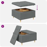  Shranjevalna tabureta Temno siva 80 x 80 x 45 cm blago, (5000208416) | Shoptok.si