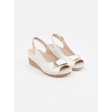 Shelvt White sandals on a low wedge espadrilles | Shoptok.si