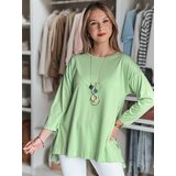 DStreet Bluzka damska one size oversize z wisiorkiem COMFILA jasnozielona | Shoptok.si
