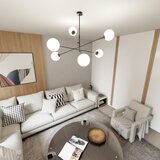  Luster na šipci LINEAR 6xE14/10W/230V crna/bela | Eponuda.com