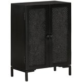 Komoda crna 55 x 30 x 77 cm od masivnog drva manga i željeza | shoptok.hr