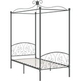  Okvir za krevet s nadstrešnicom sivi metalni 90 x 200 cm | shoptok.hr