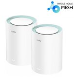 Cudy M1300 2-pack AC1200 dual band 2.4Ghz+5Ghz wifi mesh, gigabit, 4x antena 16MB/128DDR, TR069 Cene