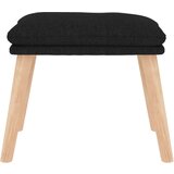  Stolica za opuštanje s tabureom od tkanine crna | shoptok.hr