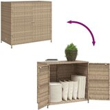 vidaXL Vrtni ormarić za pohranu bež 83 x 45 x 76 cm od poliratana | shoptok.hr