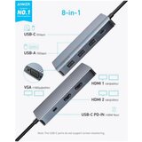 Anker USB-C Data Hub 8u1 sivi Cene